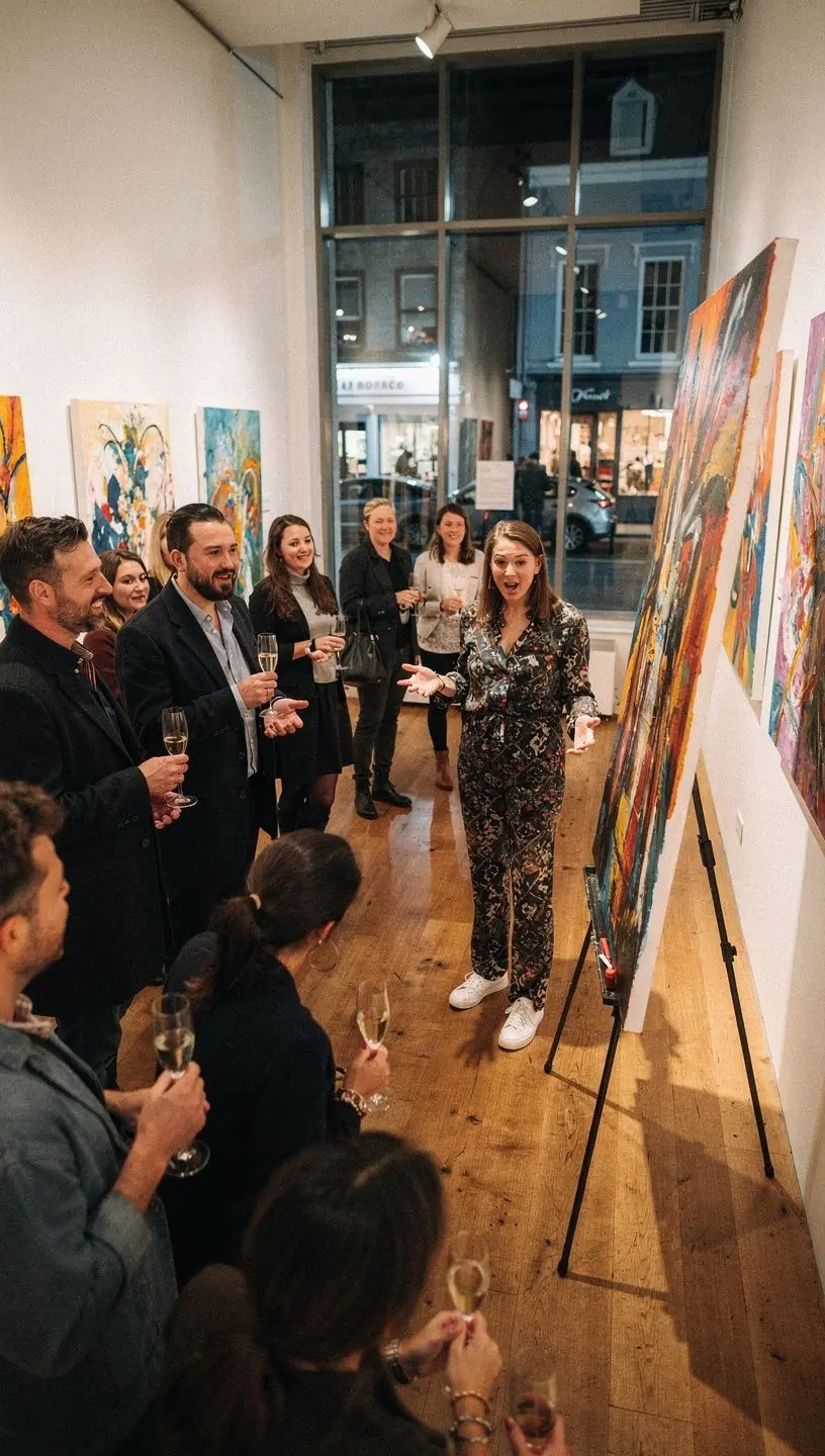 Art gallery showcasing emerging local talent exhibition